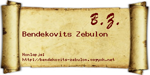 Bendekovits Zebulon névjegykártya